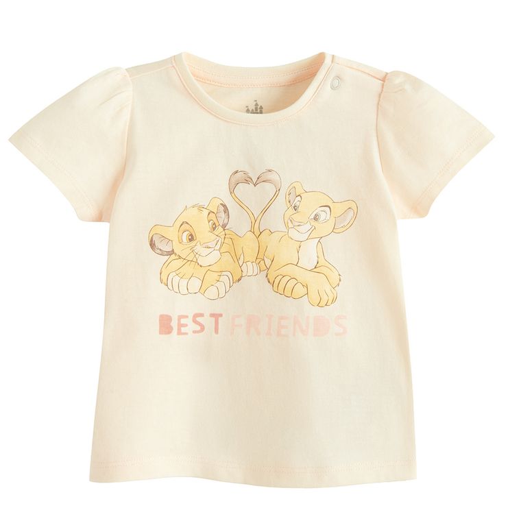Cool Club, Bluza cu maneca scurta pentru fete, roz, imprimeu Lion King