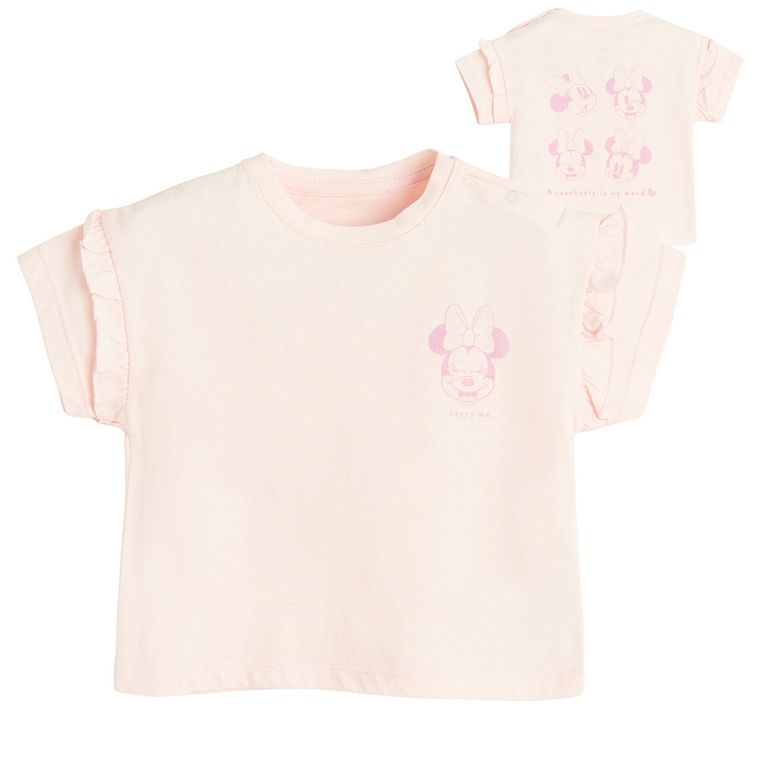Cool Club, Bluza cu maneca scurta pentru fete, roz, imprimeu Minnie Mouse
