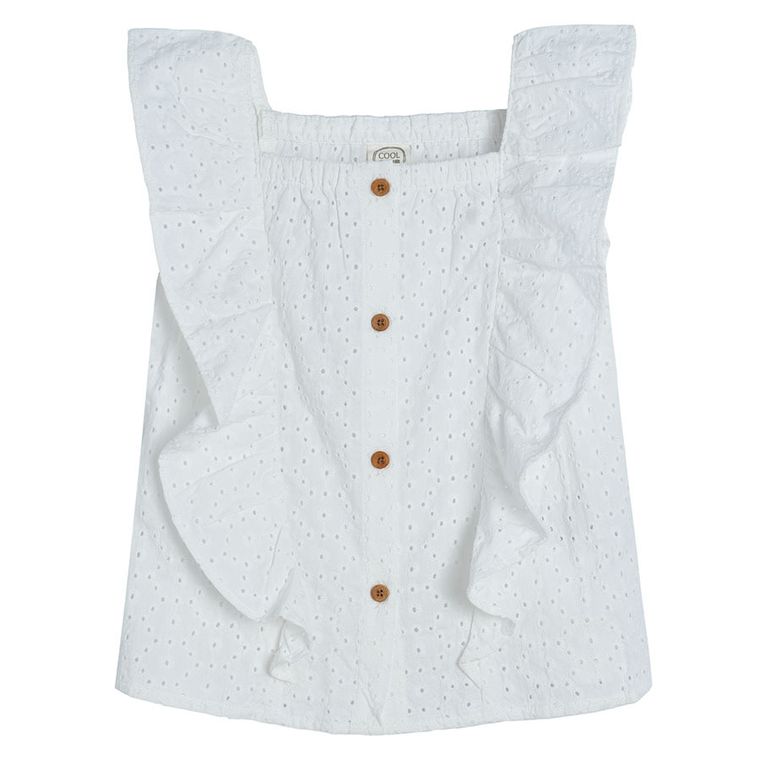 Cool Club, Bluza fara maneci pentru fete, alb