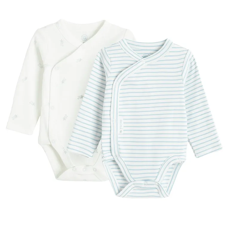 Cool Club, Body cu maneca lunga pentru baieti, alb, set, 2 buc.