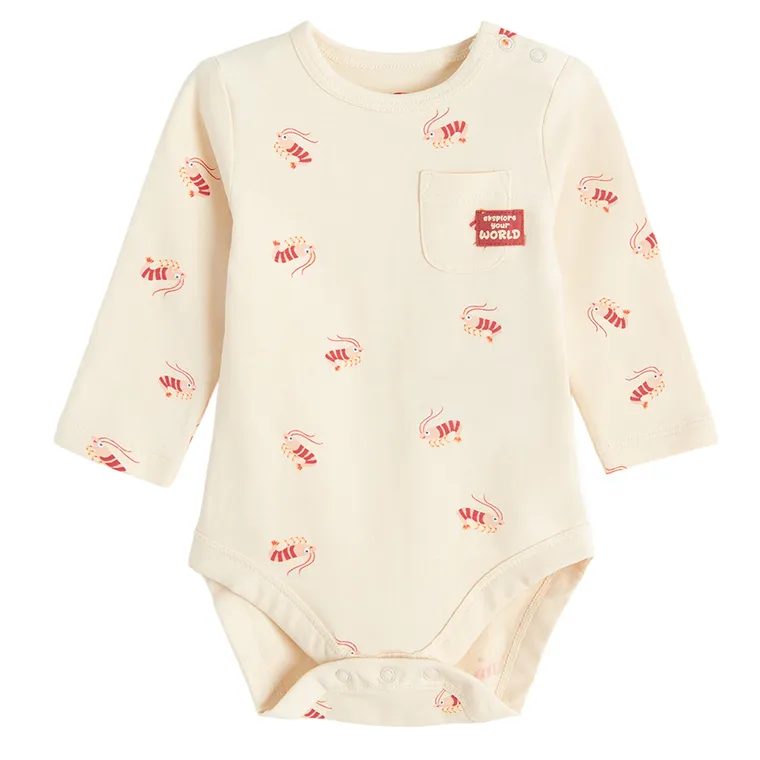 Cool Club, Body cu maneca lunga pentru baieti, bej