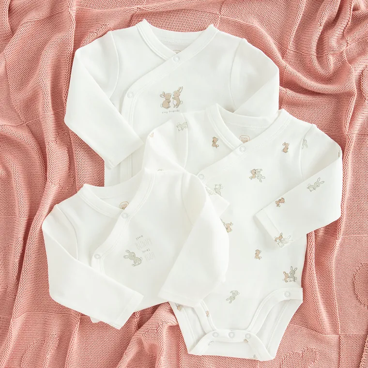 Cool Club, Body cu maneca lunga pentru bebelusi, alb, set, 3 buc.