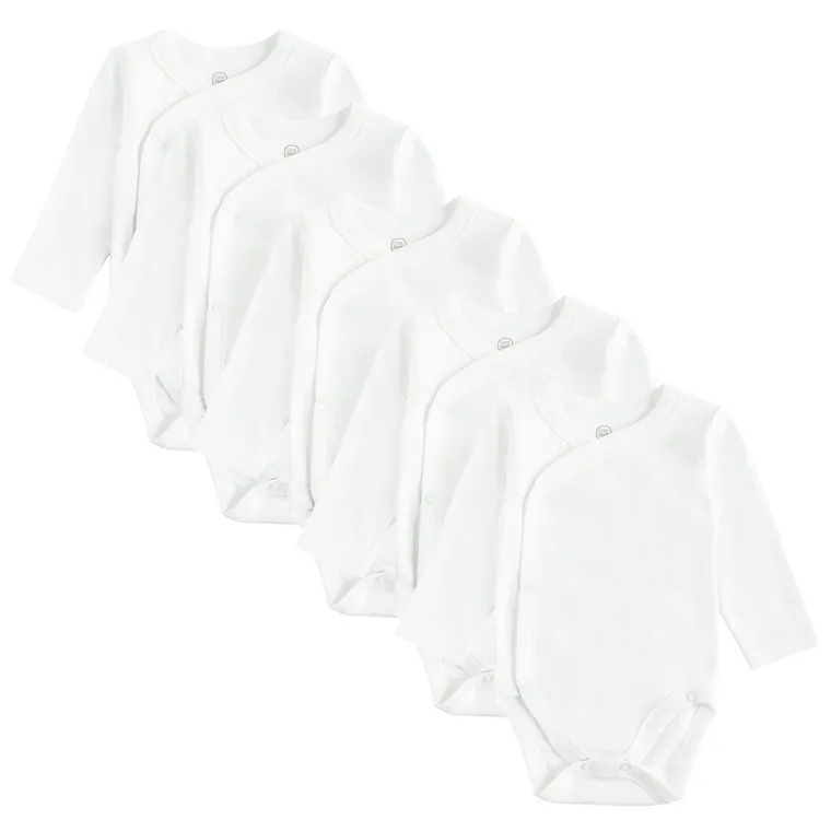 Cool Club, Body cu maneca lunga pentru bebelusi, alb, set, 5 buc.