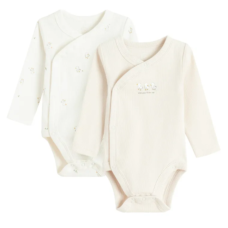 Cool Club, Body cu maneca lunga pentru bebelusi, din tricot striat, mix, set, 2 buc.