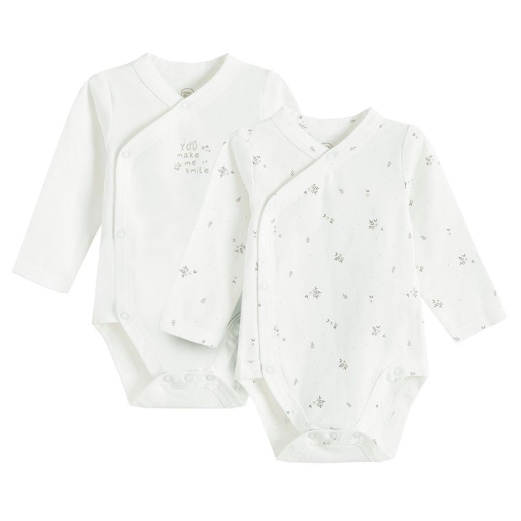 Cool Club, Body cu maneca lunga pentru fete, alb, set, 2 buc.