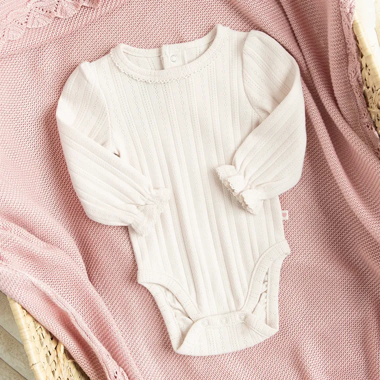 Cool Club, Body cu maneca lunga pentru fete, bej