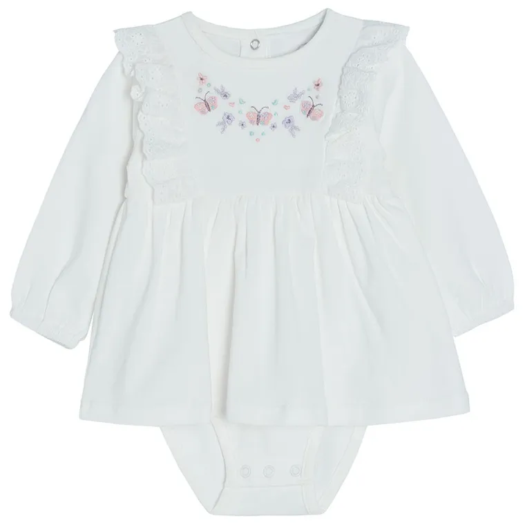 Cool Club, Body cu maneca lunga pentru fete, ecru