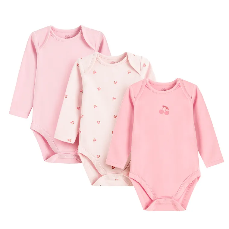 Cool Club, Body cu maneca lunga pentru fete, roz, set, 3 buc.
