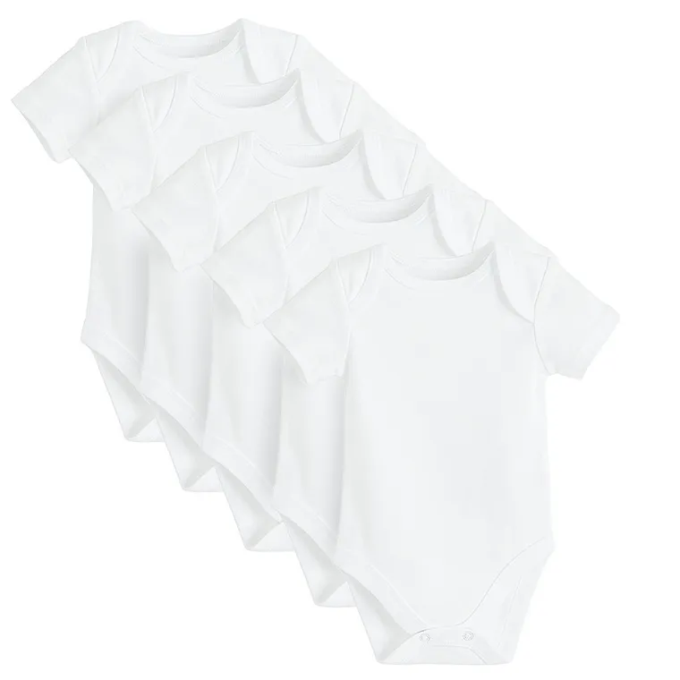 Cool Club, Body cu maneca scurta pentru baieti, alb, set, 5 buc.