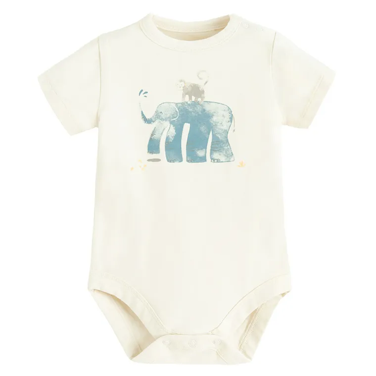 Cool Club, Body cu maneca scurta pentru baieti, ecru