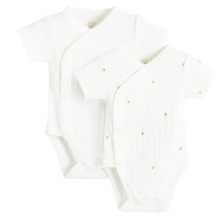 Cool Club, Body cu maneca scurta pentru fete, alb, set, 2 buc.