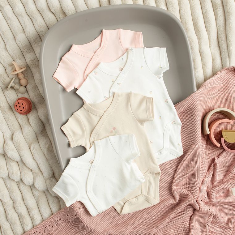 Cool Club, Body cu maneca scurta pentru fete, mix, set, 4 buc.