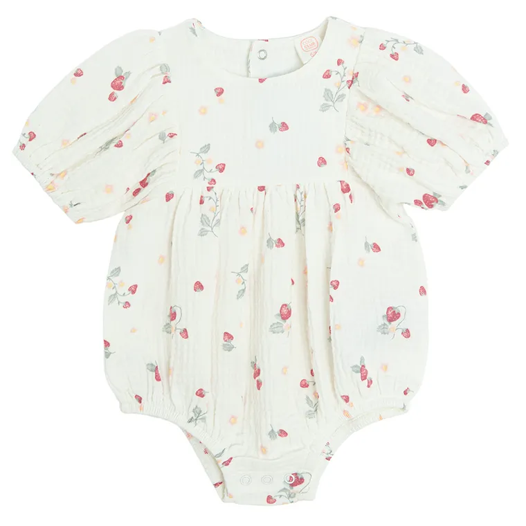 Cool Club, Body cu maneca scurta pentru fete, muselina, alb