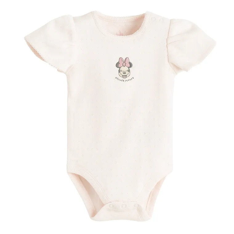 Cool Club, Body cu maneca scurta pentru fete, roz, imprimeu Minnie Mouse