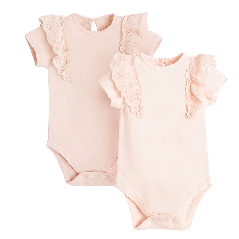 Cool Club, Body cu maneca scurta pentru fete, roz, set, 2 buc.