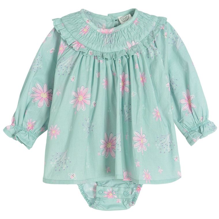 Cool Club, Body-rochie cu maneca lunga pentru fete, verde