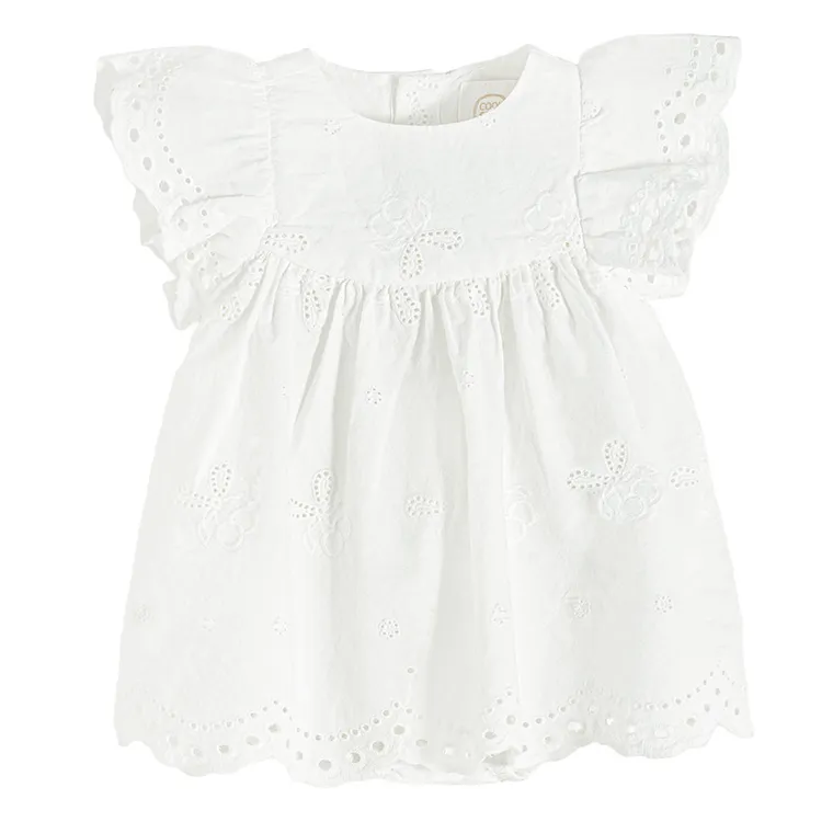 Cool Club, Body-rochie cu maneca scurta pentru fete, alb