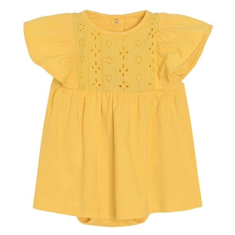 Cool Club, Body-rochie cu maneca scurta pentru fete, galben