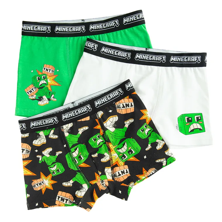 Cool Club, Boxeri pentru baieti, mix, imprimeu Minecraft, set, 3 buc.