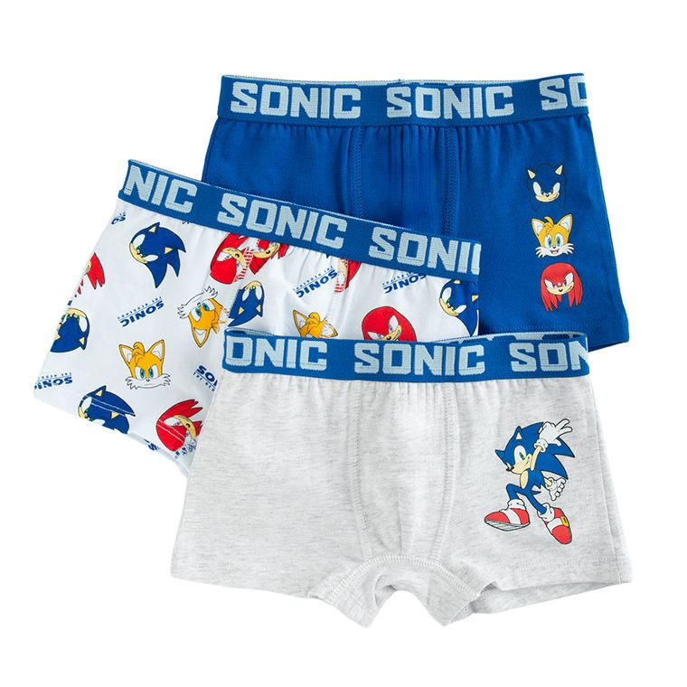 Cool Club, Boxeri pentru baieti, mix, imprimeu Sonic the Hedgehog, set, 3 buc.