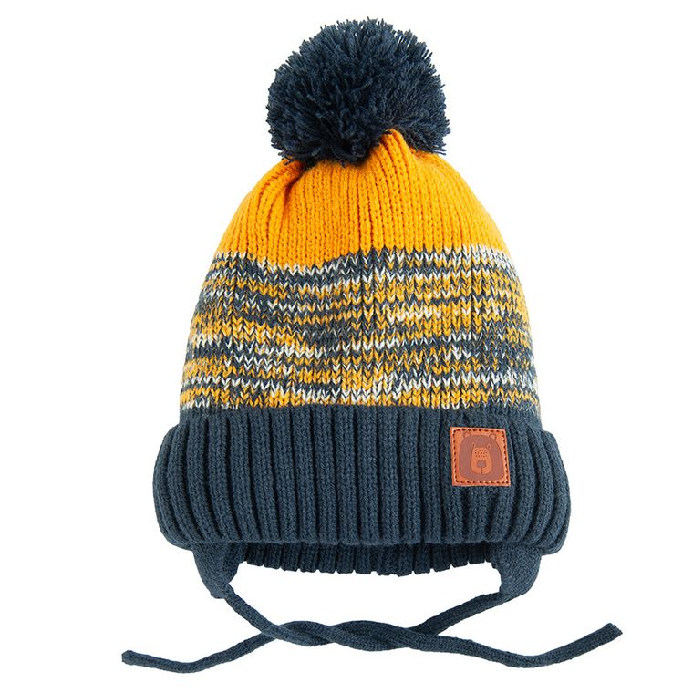 Cool Club, Caciula cu pompon pentru baieti, cu snur, mix