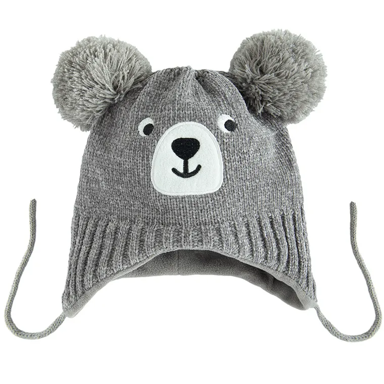 Cool Club, Caciula cu pompon pentru baieti, gri