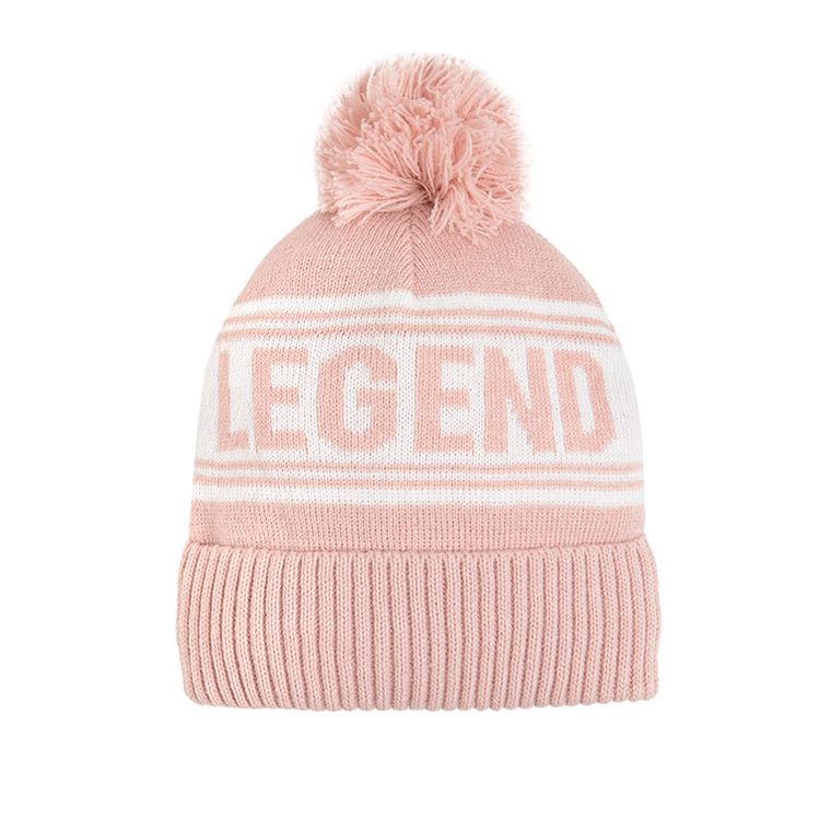 Cool Club, Caciula cu pompon pentru fete, roz deschis, imprimeu Legend