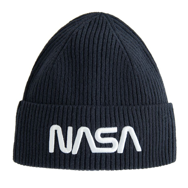 Cool Club, Caciula pentru baieti, bleumarin, imprimeu NASA