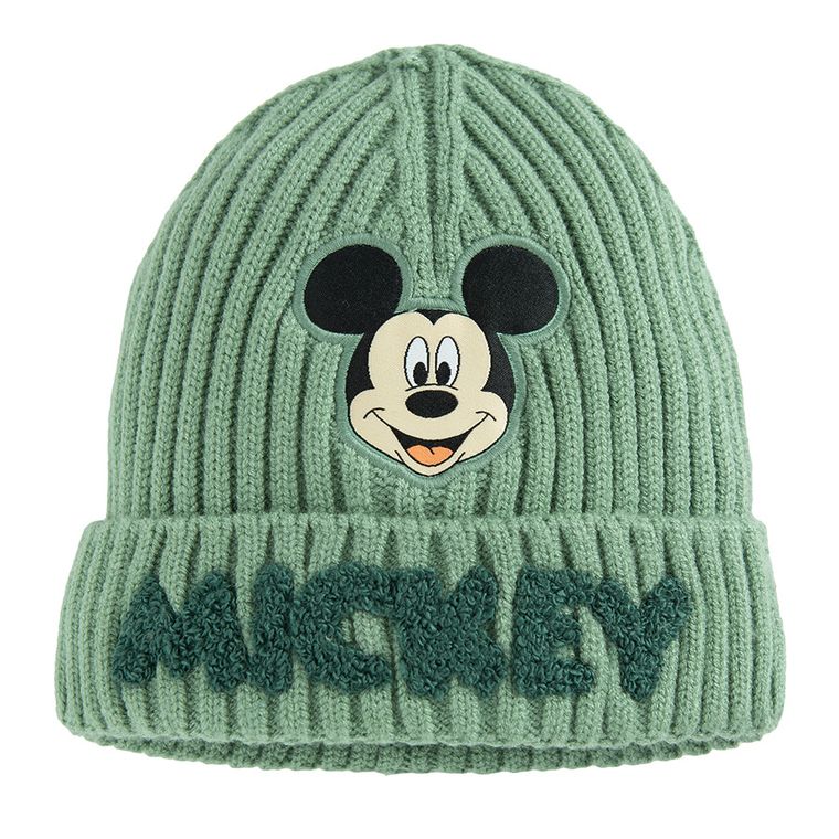 Cool Club, Caciula pentru baieti, verde, imprimeu Mickey Mouse