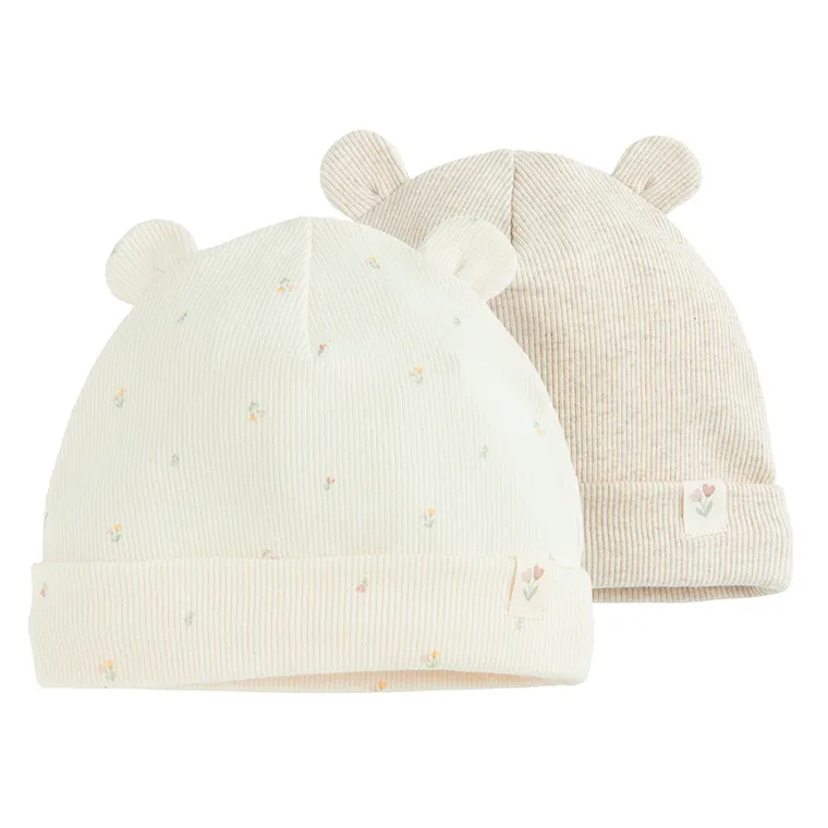Cool Club, Caciula pentru fete, din tricot striat, mix, set, 2 buc.