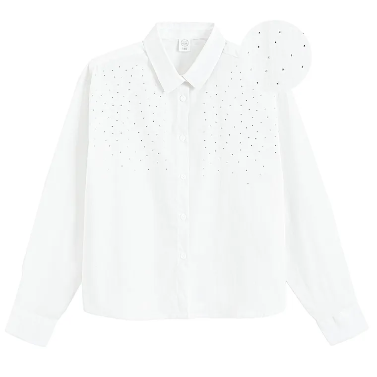Cool Club, Camasa cu maneca lunga pentru fete, alb