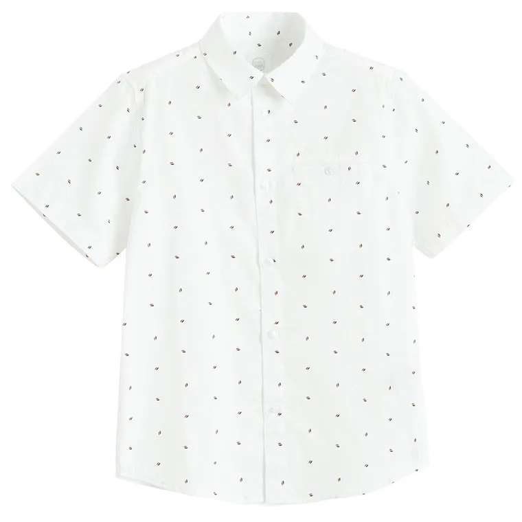 Cool Club, Camasa cu maneca scurta pentru baieti, regular, alb