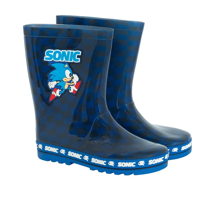 Cool Club, Cizme de cauciuc pentru baieti, albastru, imprimeu Sonic the Hedgehog
