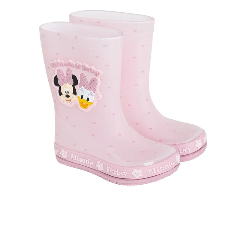 Cool Club, Cizme de cauciuc pentru fete, roz, talpa Barefoot, imprimeu Mickey Mouse