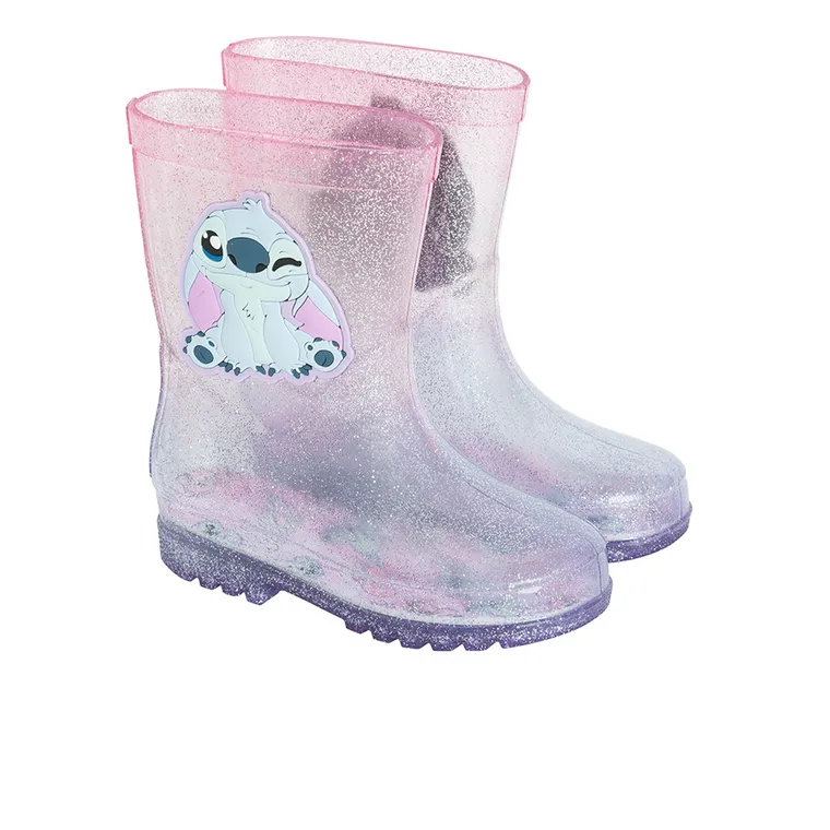Cool Club, Cizme de cauciuc pentru fete, violet, imprimeu Lilo si Stitch