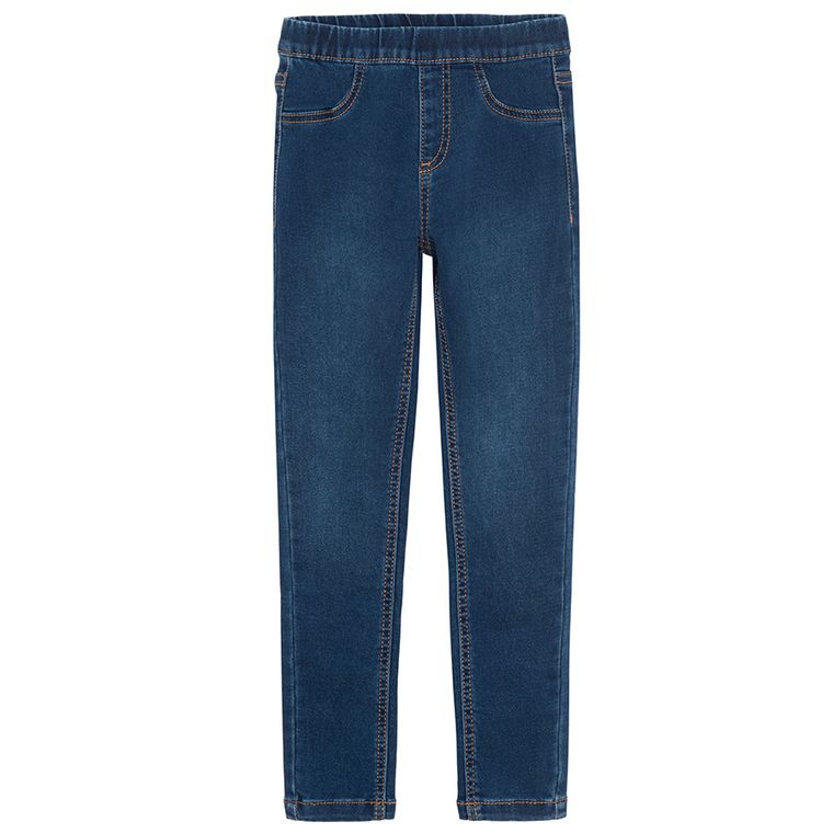 Cool Club, Colanti denim pentru fete, croiala regular, albastru