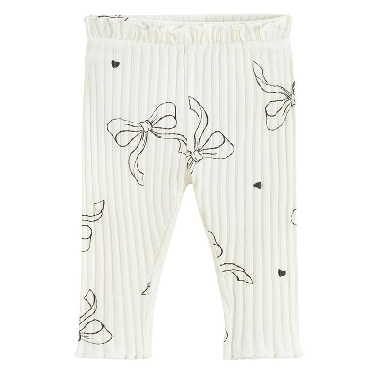 Cool Club, Colanti pentru fete, din tricot striat, alb