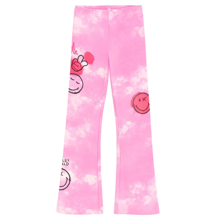 Cool Club, Colanti pentru fete, evazati, roz, imprimeu SmileWorld