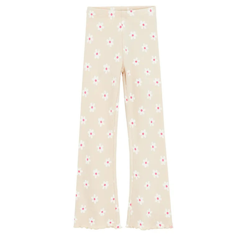 Cool Club, Colanti pentru fete, flare, din tricot striat, bej