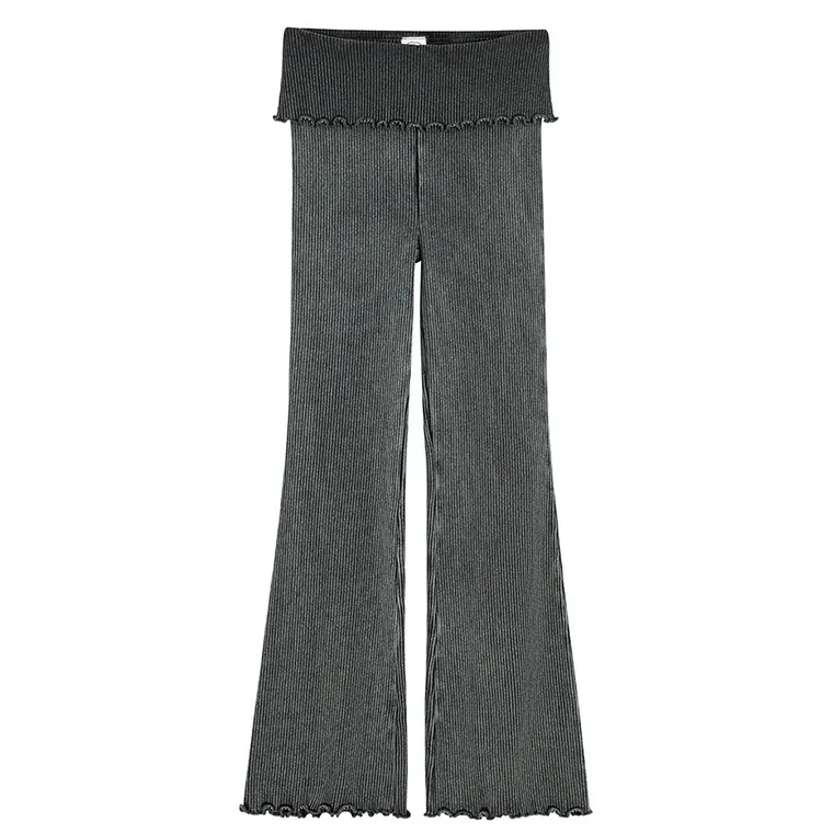 Cool Club, Colanti pentru fete, flare, din tricot striat, negru