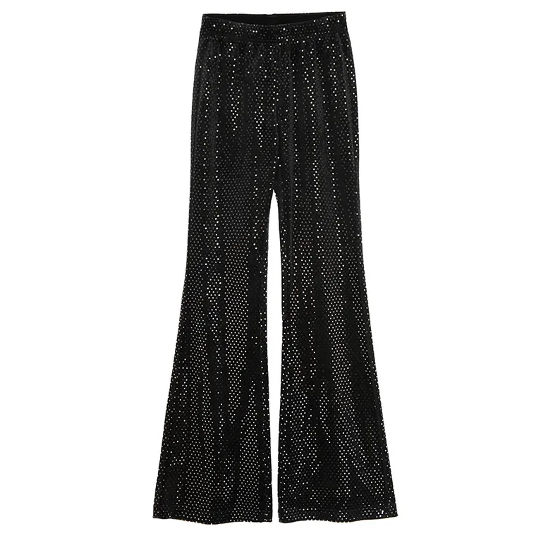Cool Club, Colanti pentru fete, flare, velur, negru