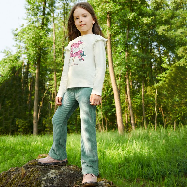 Cool Club, Colanti pentru fete, velur, flare, verde