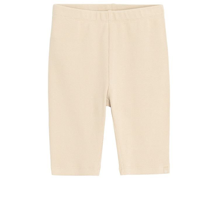 Cool Club, Colanti scurti pentru fete, din tricot striat, bej