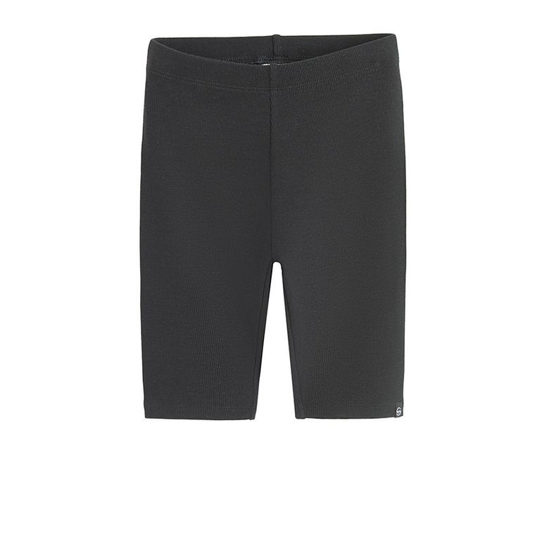 Cool Club, Colanti scurti pentru fete, din tricot striat, negru