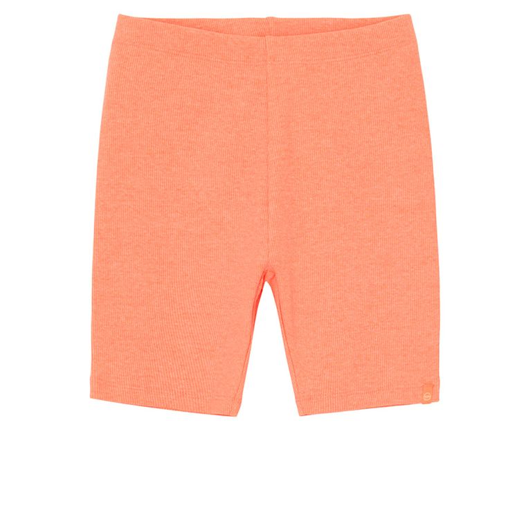 Cool Club, Colanti scurti pentru fete, din tricot striat, portocaliu fluo