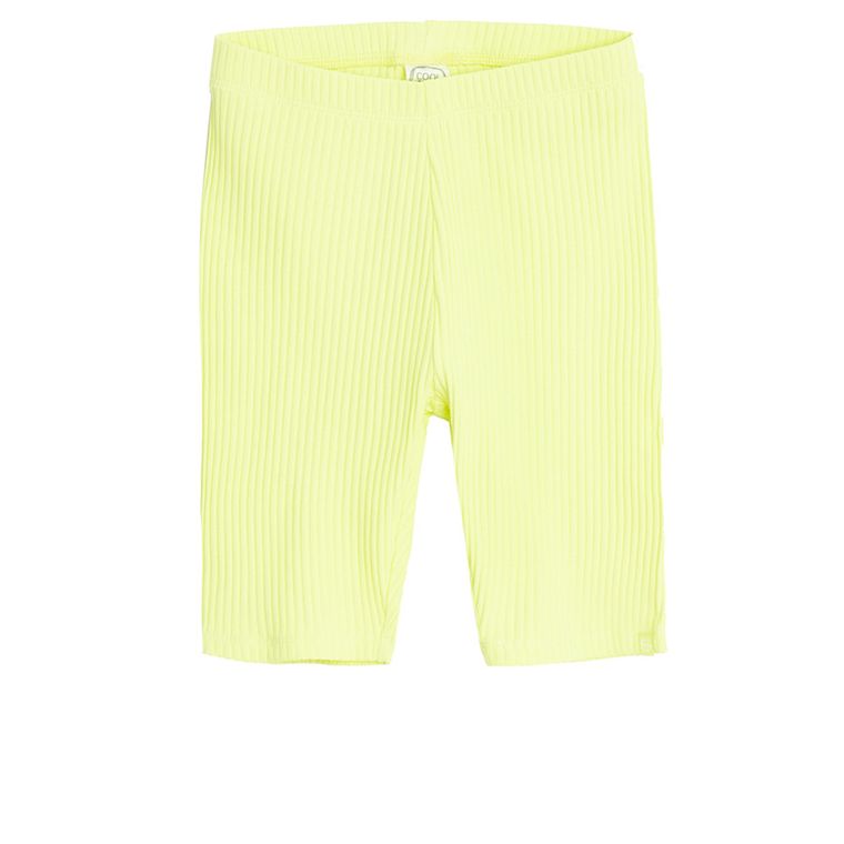 Cool Club, Colanti scurti pentru fete, din tricot striat, verde lime