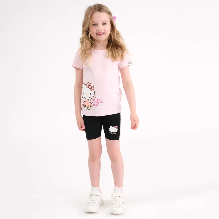 Cool Club, Colanti scurti pentru fete, negru, imprimeu Hello Kitty