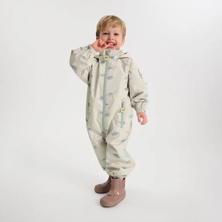 Cool Club, Combinezon impermeabil cu gluga pentru baieti, bej