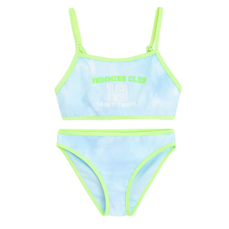 Cool Club, Costum de baie din doua piese pentru fete, UV 50, albastru