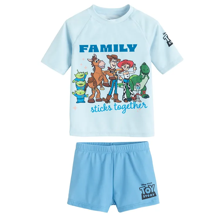 Cool Club, Costum de baie pentru baieti, UV 50, albastru, imprimeu Toy Story